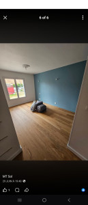 Photo de galerie - Mise en peinture ainsi que le parquet massif pose collé