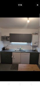 Photo de galerie - Rajout de plusieurs Caisson, sèche linge et barre lumineuse sous caisson haut 