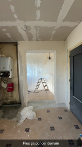 Photo de galerie - Ouverture plus habillage en placo.