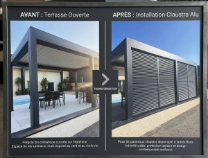 Photo de galerie - Installation d’un claustra en aluminium sur-mesure