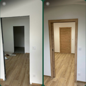 Photo de galerie - Pose de porte à galandage avec habillage 