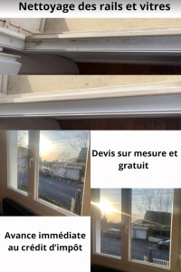 Photo de galerie - Avant après vitre et encadrement 