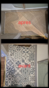 Photo de galerie - Changement du lino d'une salle d'eau 