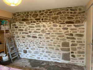 Photo de galerie - Réalisation de joint de pierre sur un pan de mur