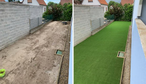 Photo de galerie - Pose d’une pelouse synthétique à gondreville 54