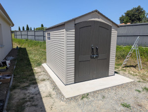 Photo de galerie - Construction de dalle + abris de jardin