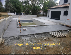 Photo de galerie - Réalisation dalle béton pour plage et terrasse 100m2