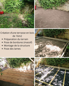 Photo de galerie - Création d'une terrasse en bois de A à Z, achat et livraison des matériaux.