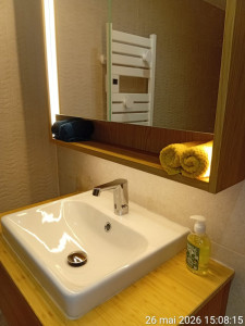 Photo de galerie - Salle de Bain : faire briller la robinetterie, le lavabo et vitres
