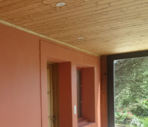 Photo de galerie - Stabilisation d'un plafond en lambris et pose de corniches/ après