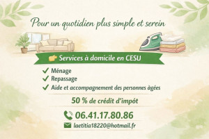 Photo de galerie - Aide à domicile - ménage - repassage 