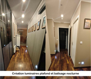 Photo de galerie - Création luminaires (LED plafond, placard et chemin de nuit)