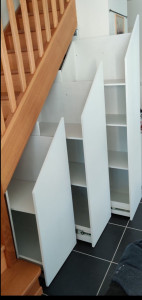 Photo de galerie - Meuble sous escalier sur mesure 