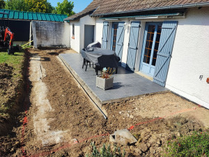 Photo de galerie - Terrassement pour extension de terrasse 