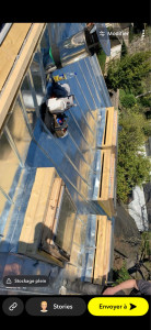 Photo de galerie - Bac en zinc,entourage de Velux zinc 