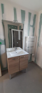 Photo de galerie - Installation meuble et branchement lavabo