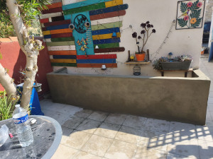 Photo de galerie - Création d'une jardinière maçonnée

