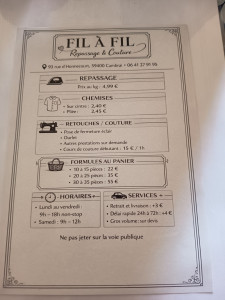 Photo de galerie - Flyer repassage tarifs 