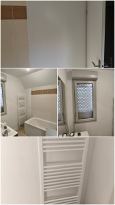 Photo de galerie - Peinture d'une salle de bain en blanc 