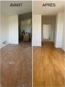 Photo de galerie - Rénovation d'un parquet ancien chez mes voisins, quartier Jayr.