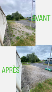 Photo de galerie - Désherbage d’une allée en gravier 
