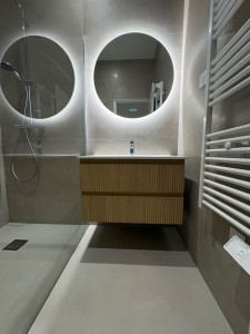 Photo de galerie - Pose meuble vasque salle de bain et robinetterie 