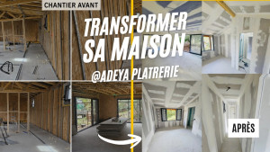Photo de galerie - Construction maison neuve - Travaux complet de ferraillage, isolation et plaquage/cloisons