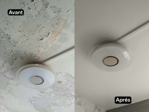 Photo de galerie - Traitement de l’humidité, moisissures et traces sur les murs. Préparation des surfaces et rénovation pour un résultat propre et soigné. Travail sérieux et professionnel.