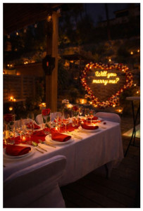 Photo de galerie - Organisation et décoration complète d'une demande en mariage dans l'Hérault 