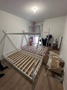 Photo de galerie - Pose de 2 lit enfants IKEA 