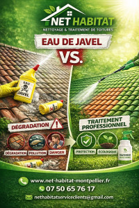 Photo de galerie - Un nettoyage et traitement de toiture à effectuer ? Net Habitat couverture à votre disposition !