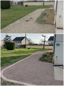 Photo de galerie - Création d'allée gravillonnée 