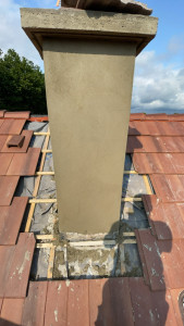 Photo de galerie - Réfection d’un enduit de cheminée