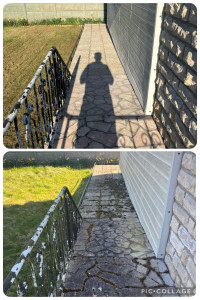 Photo de galerie - Tonte de pelouse et debrousaillage, nettoyage de petite allée et térrasse.