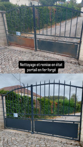 Photo de galerie - Nettoyage et remise en état d'un portail.
