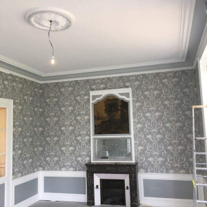 Photo de galerie - Tapisserie, plafond , corniche 