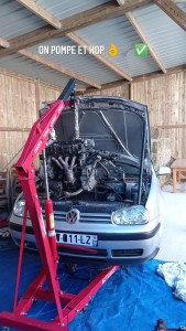 Photo de galerie - Remplacement moteur Golf 4 1.6 16V suite à une pompe a eau casser moteur serrer. 