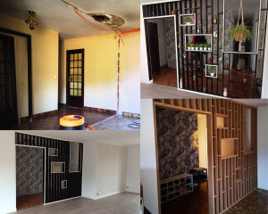 Photo de galerie - Création d'un claustra sur mesure pour une séparation entrée, salon séjour.