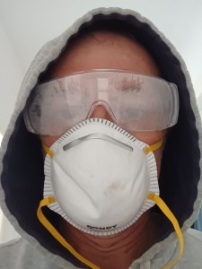 Photo de galerie - Traitement fissures intérieur maison+ponçage bandes placo+nettoyage+peinture mat