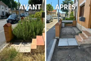 Photo de galerie - Chantier calais : Désherbage 