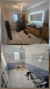 Photo de galerie - Réfection complète d'une salle de bain qui avait une baignoire avant
