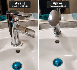 Photo de galerie - Changement de l'ancien mitigeur 