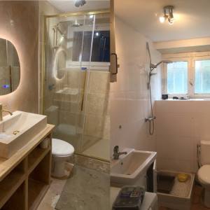 Photo de galerie - Rénovation totale d’une salle de bain. Plomberie/Enduit/Carrelage.. (tout sauf la pose de la fenêtre)