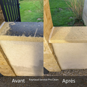 Photo de galerie - Nettoyage HP d'un muret 