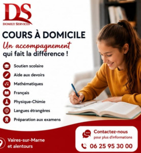 Photo de galerie - Offrez à votre enfant toutes les chances de réussir ! 
Chez Domily Services, nos professeurs qualifiés accompagnent les élèves du primaire au lycée en soutien scolaire, aide aux devoirs et préparation aux examens. 50 % de crédit d'impôt  avance immédiate