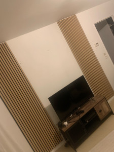 Photo de galerie - Pose de panneaux acoustiques en bois 