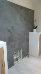 Photo de galerie - Réalisation enduit décoratif.