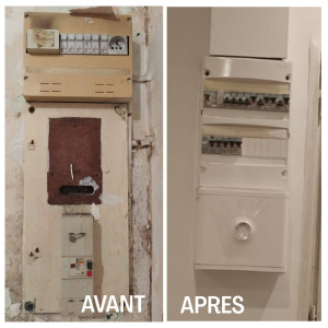 Photo de galerie - Changement de tableau électrique et rénovation total de branchement électrique sur la surface complet de l'appartement