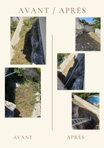 Photo de galerie - Avant / après debroussaillage sans ramassage des petit herbe 