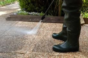 Photo de galerie - Nettoyage de dalles, allées 